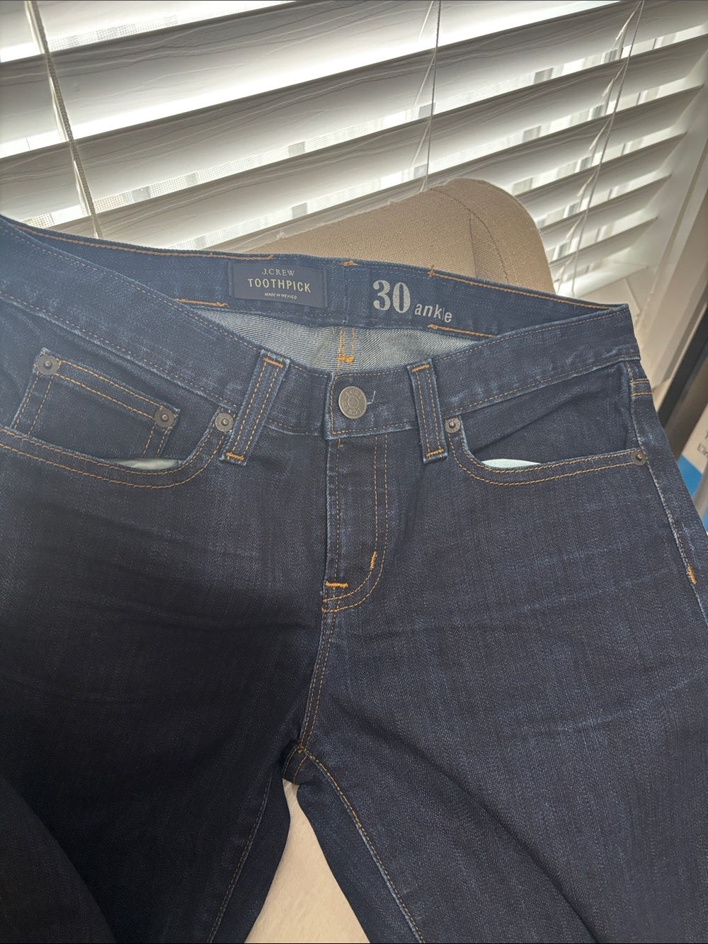 J. Crew Toothpick Ankle Jeans - Dark Indigo Wash